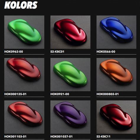 House Of Kolor Paint Chart