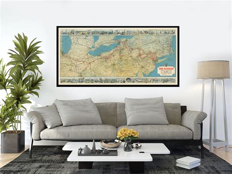 Old Map of Erie Railroad Vintage Pictorial Map Vintage Map - Etsy