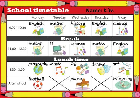 School timetable | LearnEnglish Kids | School timetable, Education math, School