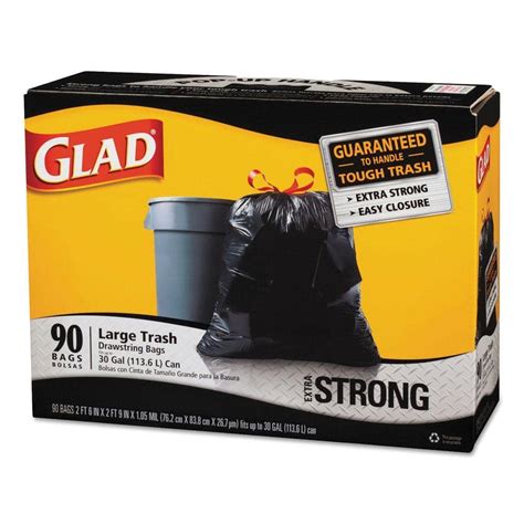 Glad 30 gal. Drawstring Outdoor Black Trash Bags (90-Count)-CLO 70313 ...