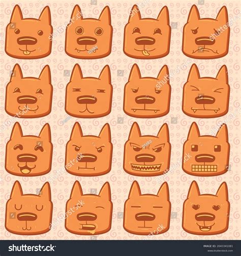 Dog Emoji Set Background Stock Vector (Royalty Free) 2043341081 | Shutterstock