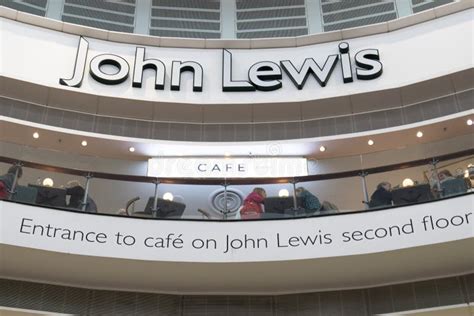 John Lewis Cafe and Signage Inside Buchanan Galleries Shopping Centre Mall with Customers ...