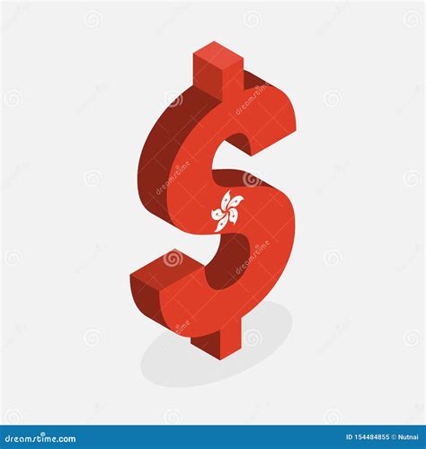 Hong Kong Dollar Currency Symbol with Flag of Hong Kong Stock Vector ...