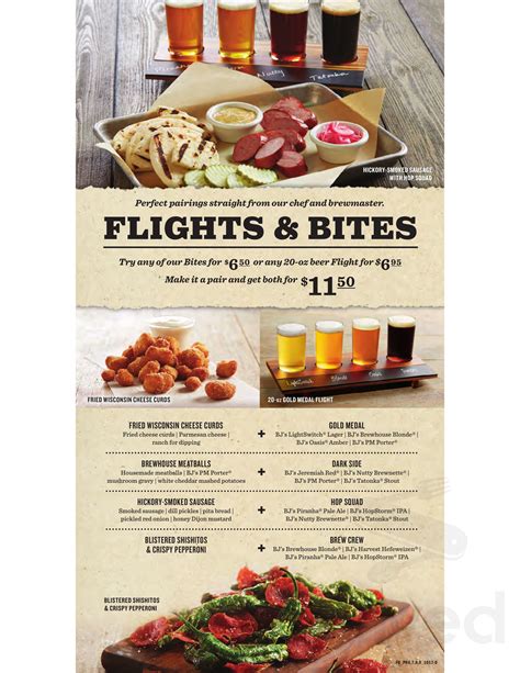 Bj's Printable Menu