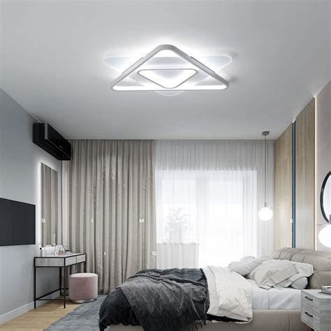 LED Ceiling Lights Geometric Triangle Bedroom Living Room Fashion Ceiling Lamp Ultra Thin Indoor ...