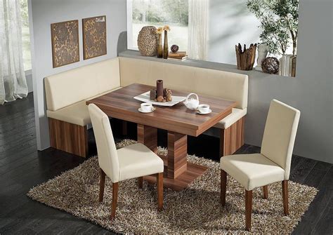 corinna white black Leather dining set Corner Kitchen Tables, White Kitchen Set, Kitchen Nook ...