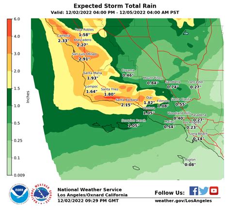 NWS Los Angeles on Twitter: "Here's snapshot of how much addition ...