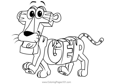 Tiger From Wordworld Coloring Page for Kids - Free WordWorld Printable Coloring Pages Online for ...