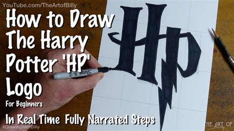 How To Draw The Harry Potter HP Logo For Beginners - YouTube