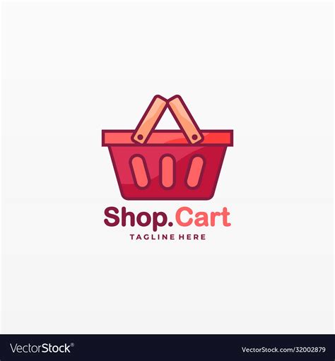 Logo shop cart cute cartoon Royalty Free Vector Image