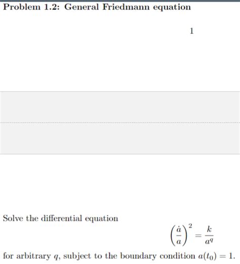 General Friedmann equation - how to solve this differential equation?