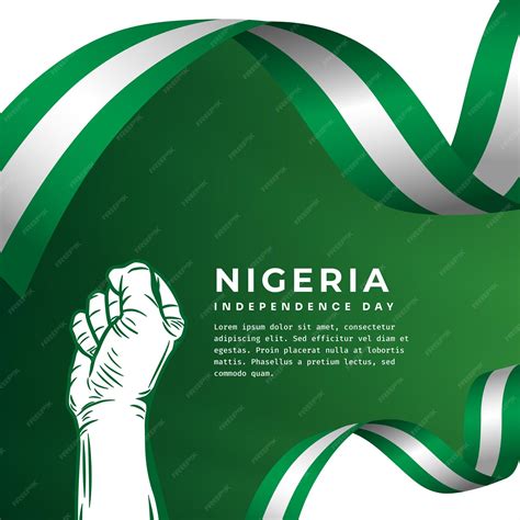 Premium Vector | Square banner illustration of nigeria independence day ...