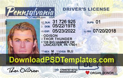 Fake Id Template