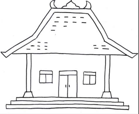 Sketsa Gambar Rumah Adat Minangkabau - Contoh Sketsa Gambar