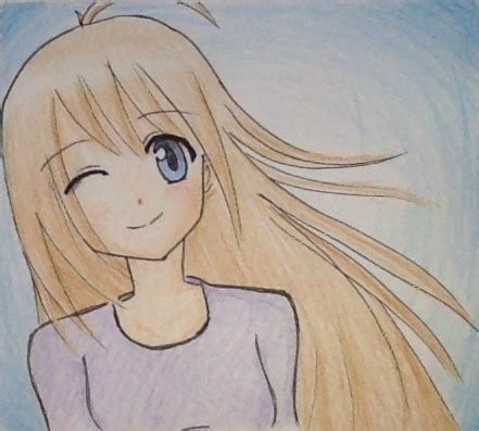 Manga Girl Winking by ArtInsanity37 on DeviantArt