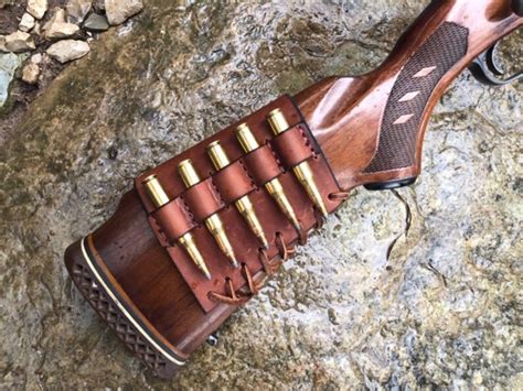 Leather Buttstock Shell Holder Rifle Stcok Ammo Holder | Etsy