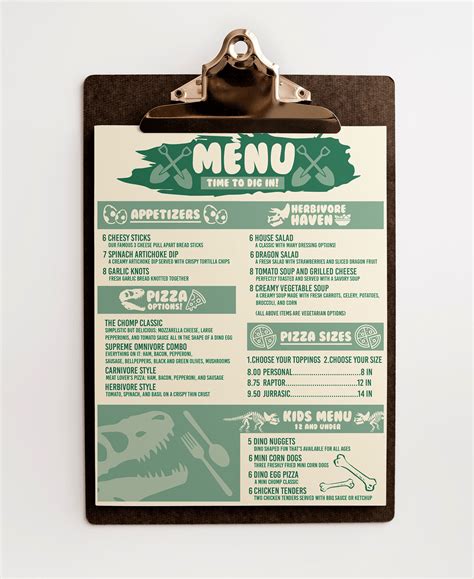 CHOMP Menu Design on Behance