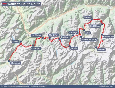 Walker's Haute Route | Maps & Routes - TMBtent