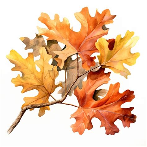 Premium Photo | Autumn oak leaves isolated on white background Fall season