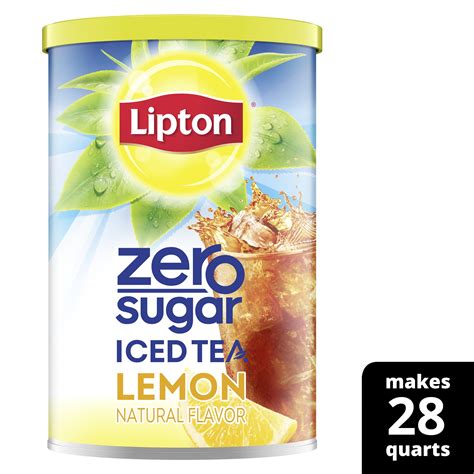 Lipton Zero Sugar Lemon Iced Tea Mix For a Refreshing Cool Beverage Made From Real Tea Leaves 28 ...