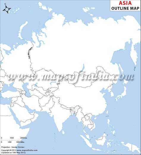 Asia Outline Map, Asia Blank Map