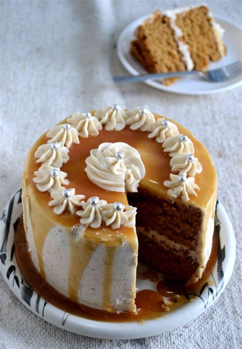 Eggless Caramel Cake with Salted Caramel Buttercream