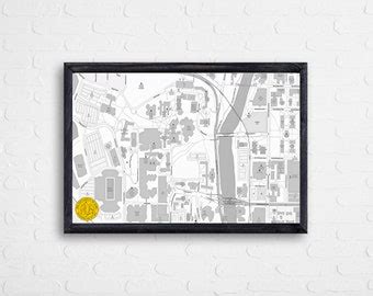 University of Iowa Campus Map - Etsy