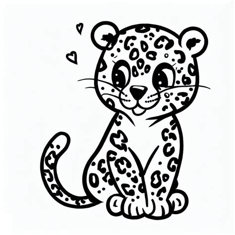 Cute Baby Leopard coloring page - Download, Print or Color Online for Free