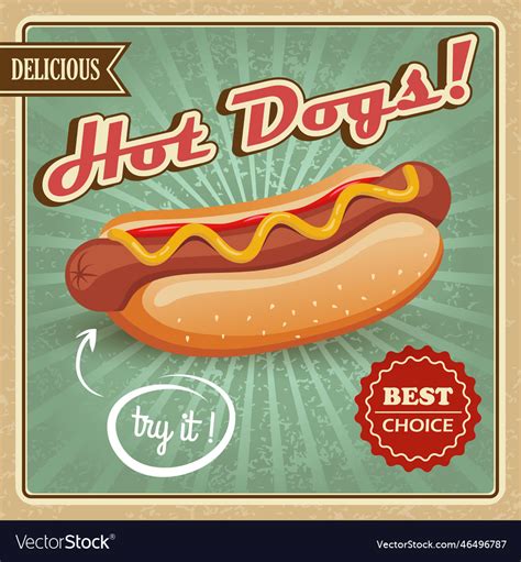 Hot dog poster Royalty Free Vector Image - VectorStock