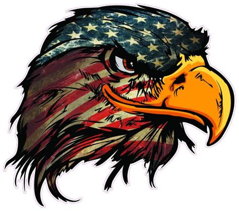 American Flag Eagle Head version 3 Large Decal 10" Free Shipping | eBay