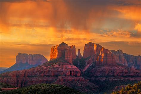 Cathedral Rock Sedona Arizona Storm Clouds Fine Art Print | Photos by Joseph C. Filer