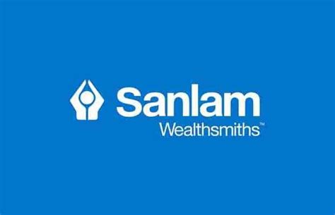 the sanlam logo on a blue background