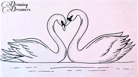 Swan Heart Drawing