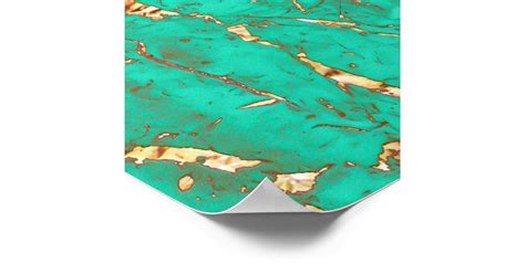 Chic Gold Turquoise Marble Pattern Poster | Zazzle