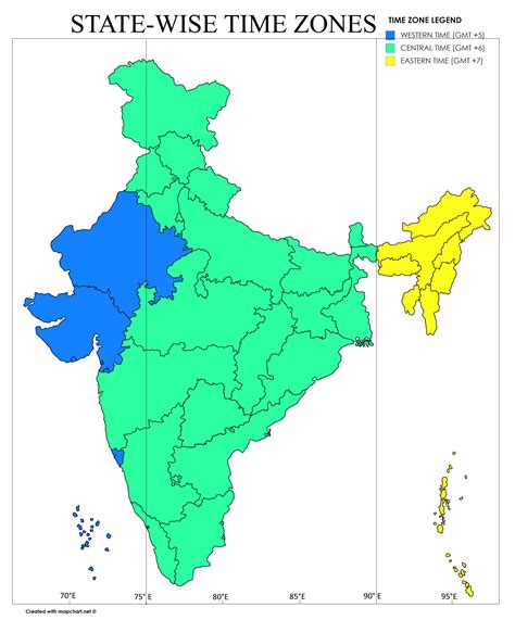 Time Zones In India Map