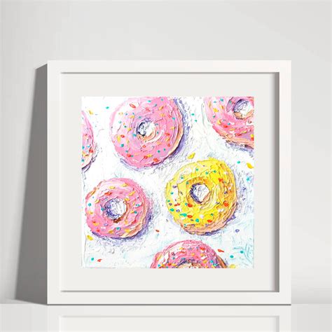 Donuts Painting Donuts Original Art Donut Wall Art Donuts | Etsy