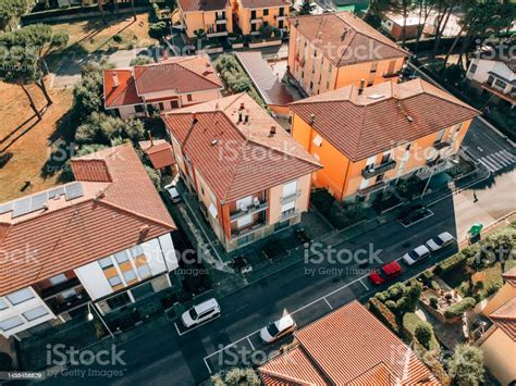 Residential District Rooftop Aerial View Stock Photo - Download Image ...