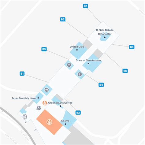 San Antonio Airport Terminal B Map & Guide