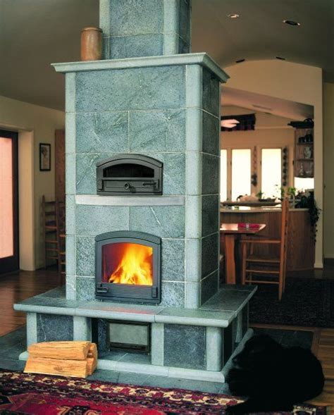 TTU2715- Dog Tulikivi Soapstone Fireplace/Bakeoven Combination | Fireplace, Wood stove fireplace ...