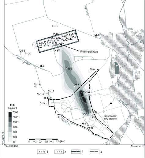 Overview map of the contaminated site including the location of... | Download Scientific Diagram