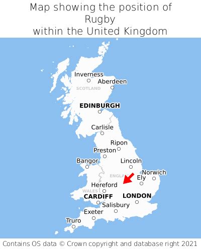 Where is Rugby? Rugby on a map