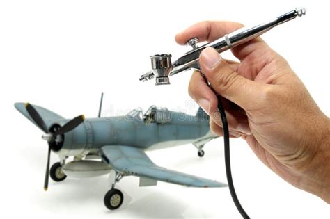 Model plane painting stock photo. Image of metal, airbrush - 26853626