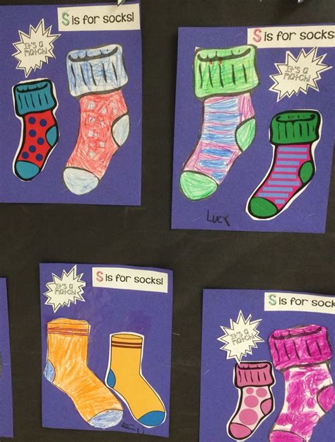 S is for Socks! A fun drawing activity. Make a match! Using sock clip ...