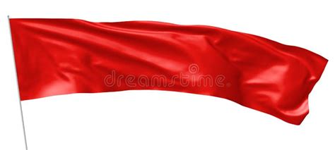 Long Red Flag on Flagpole Flying in Wind Stock Illustration - Illustration of fabric, ripple ...