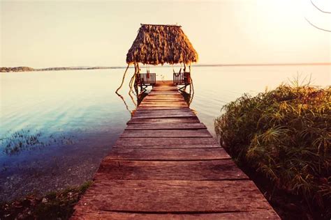 Sunset Scene Lake Peten Itza Guatemala Central America Stock Photo by ©kamchatka 184847308