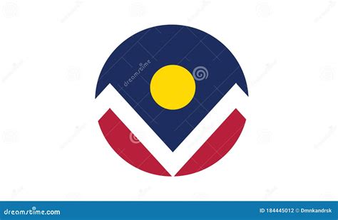 Denver City Flag Colorado Emblem Symbol Stock Vector - Illustration of place, background: 184445012