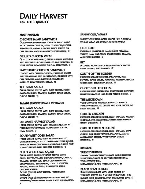 Online Menu of Daily Harvest Restaurant, Monroe, Louisiana, 71201 - Zmenu