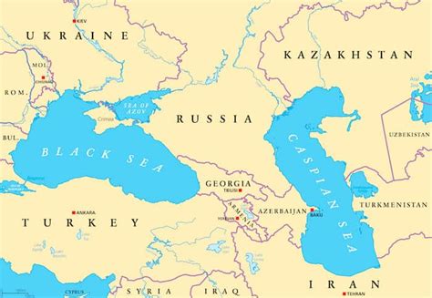 Persian Gulf And Caspian Sea Map