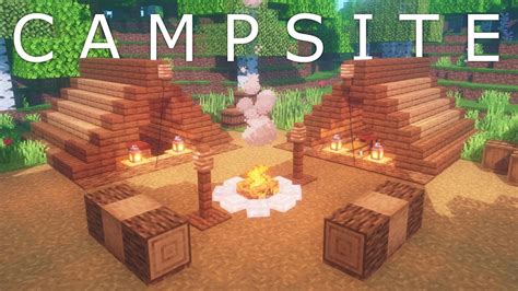 Minecraft: Campsite and Campfire || How to build - Tutorial #13 - YouTube