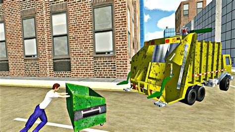 Trash truck driving game play | Garbage Collecting from the city | Android garbage truck games ...